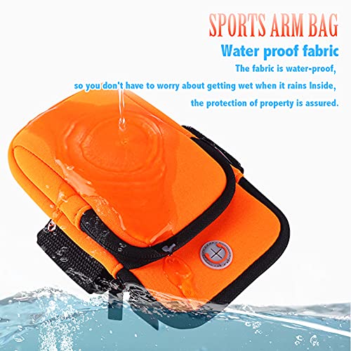 Image of Sunkizzrs Armband for Running - 6.8 Inch Waterproof Washable Mobile Holder Arm Band for Fitness Gym Outdoor Sports, Armband for iPhone /Vivo /Oppo /Samsung /Sony /Motorola /Xiaomi Redmi (Orange)