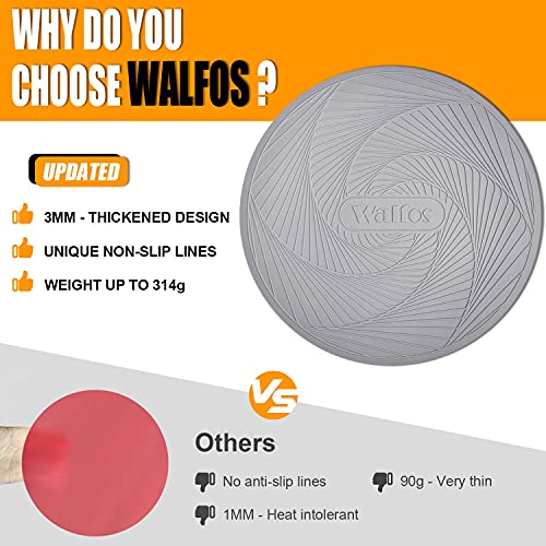 Image of Walfos Silicone Microwave Mats, Heat Resistant Multi-Purpose Microwave Trivet Mat, Non-Slip Hot Pads, BPA Free Silicone Mats for Microwave, Oven, Hot Pan, Pot (Grey)