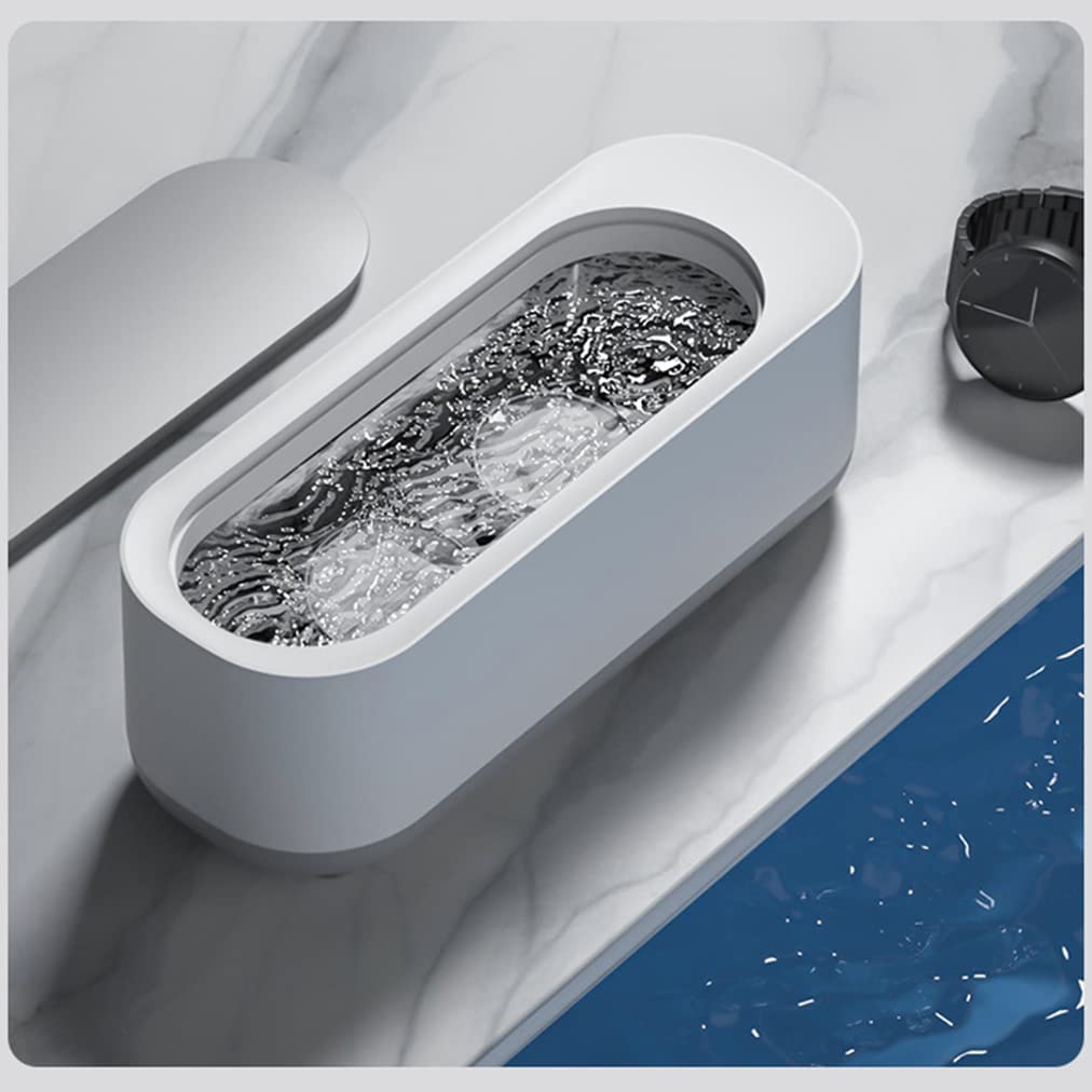 Mini Portable Ultrasonic Jewelry Cleaner, Shock Washing by 45000 Hz/S Sonic, Multi-Function Cleaning Box for Jewelry, Ring, Sterling Silver, Earring, Glasses, Tooth Gem kit and Coin