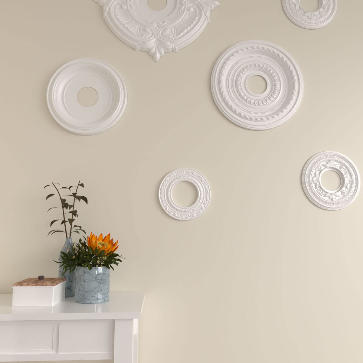 8 1/8"OD x 4 1/8"ID x 1/2"P Andrea Ceiling Medallion (Fits Canopies up to 4 1/8") — Amazon image 6