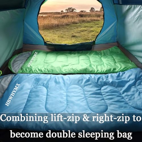 Bolsa de dormir para adultos HBWHYMX, rectangular, ligera, impermeable, tamaño 86 x 31.5 pulgadas, para camping y senderismo miniatura 7