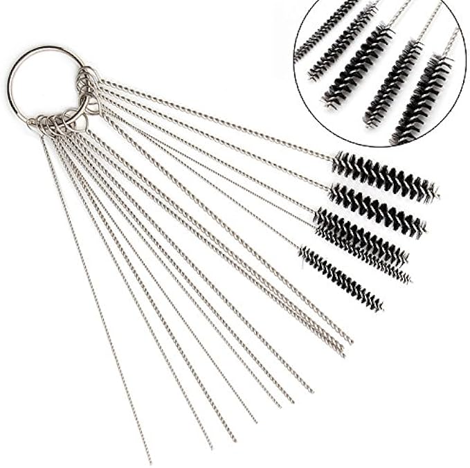 Shopping GD Carburetor Carbon Dirt Jet Cleaner Tool Kit 10 Cleaning Needles with 5 Brushes