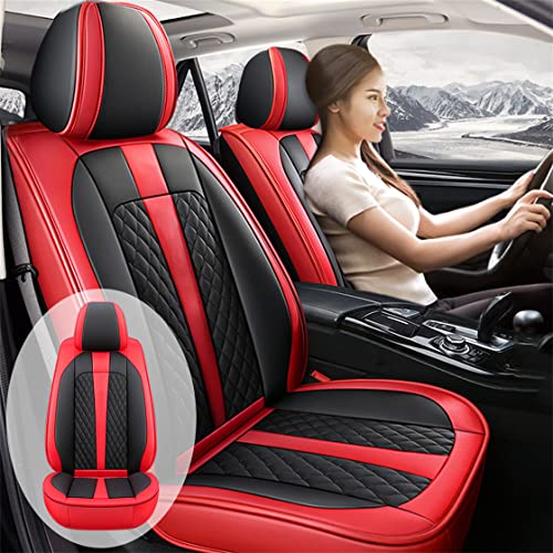 rasiarpio Car Seat Covers Fit for Infiniti FX35 FX45 M35 G35 G37 G37 EX35 Auto Seat Covers Set Faux Leather Front Rear Seat Automotive Protection Cushions A003 Black Red