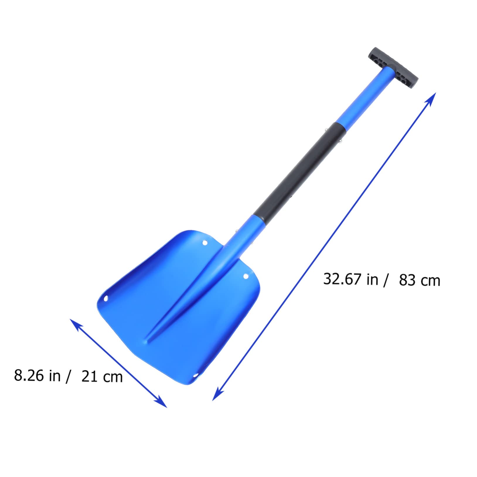 Pala da Neve Pieghevole in Lega di Alluminio, Blu, 1 Pezzo | Manico Ergonomico, per Uso in Condizioni Nevose, Attrezzo Multifunzione per Ghiaccio e Terra