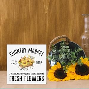 Yyds sunflower decor country wood box signs sunflower gifts summer decorations for home office desk decor for women men wooden box signs for farmhouse home tabletop bookshelf bedroom porch  urban country home decor