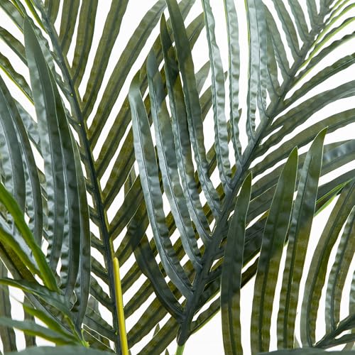 Image of Nearly Natural 3ft Golden Cane Palm Tree - Artificial Tropical Tree with Realistic Green Fronds and Bamboo-Like Trunk, Includes Nursery Planter for Indoor Decor