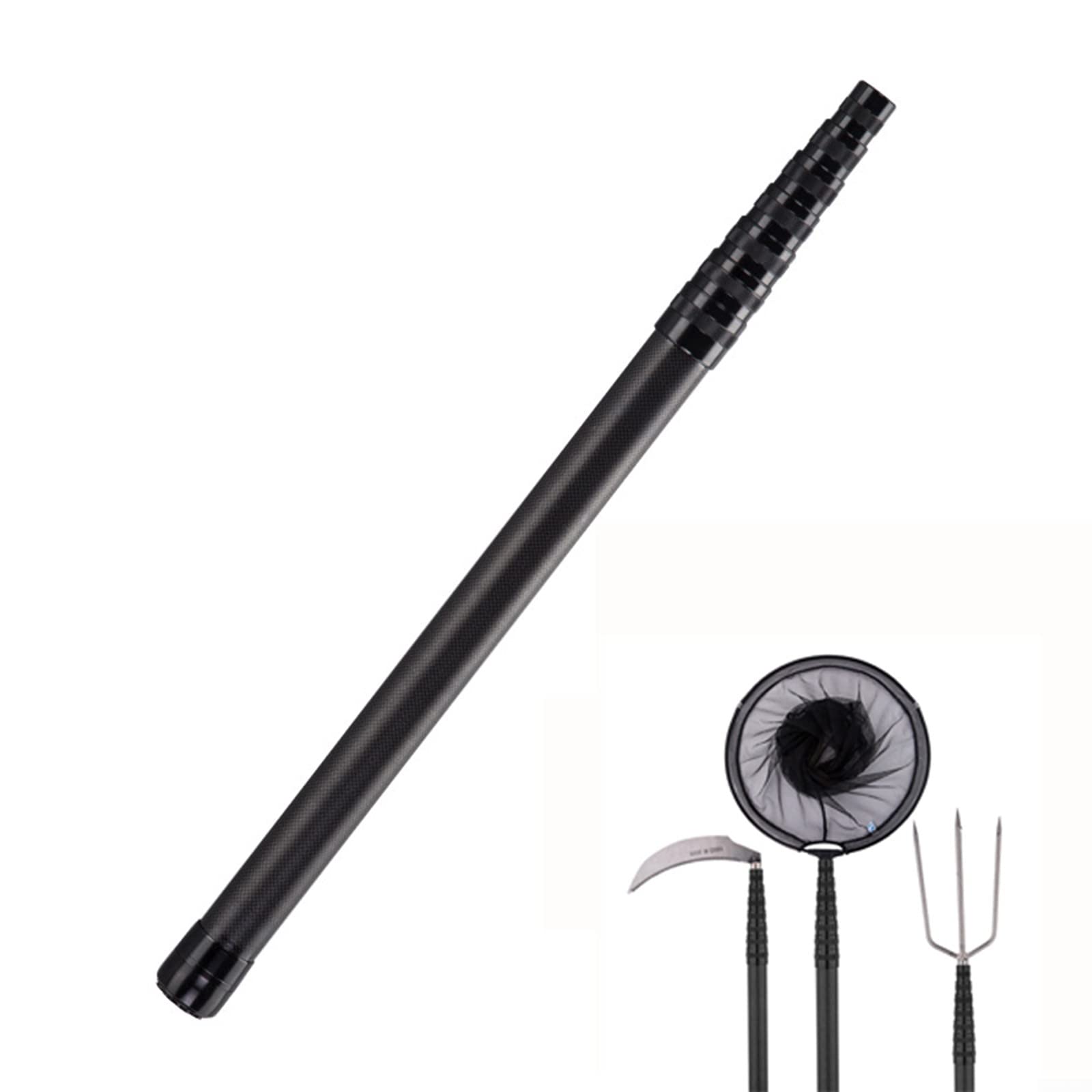Asta per guadino in carbonio Asta telescopica Dinamica Leggera Stabile Uso flessibile Maniglia per rete da pesca alla carpa Accessori per la pesca (2,1 m)