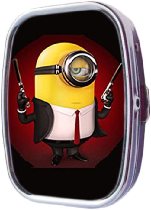 Hitmin Minion Customized Pill Box case holder Durable Stainless Steel Box case gift for Pocket or Purse