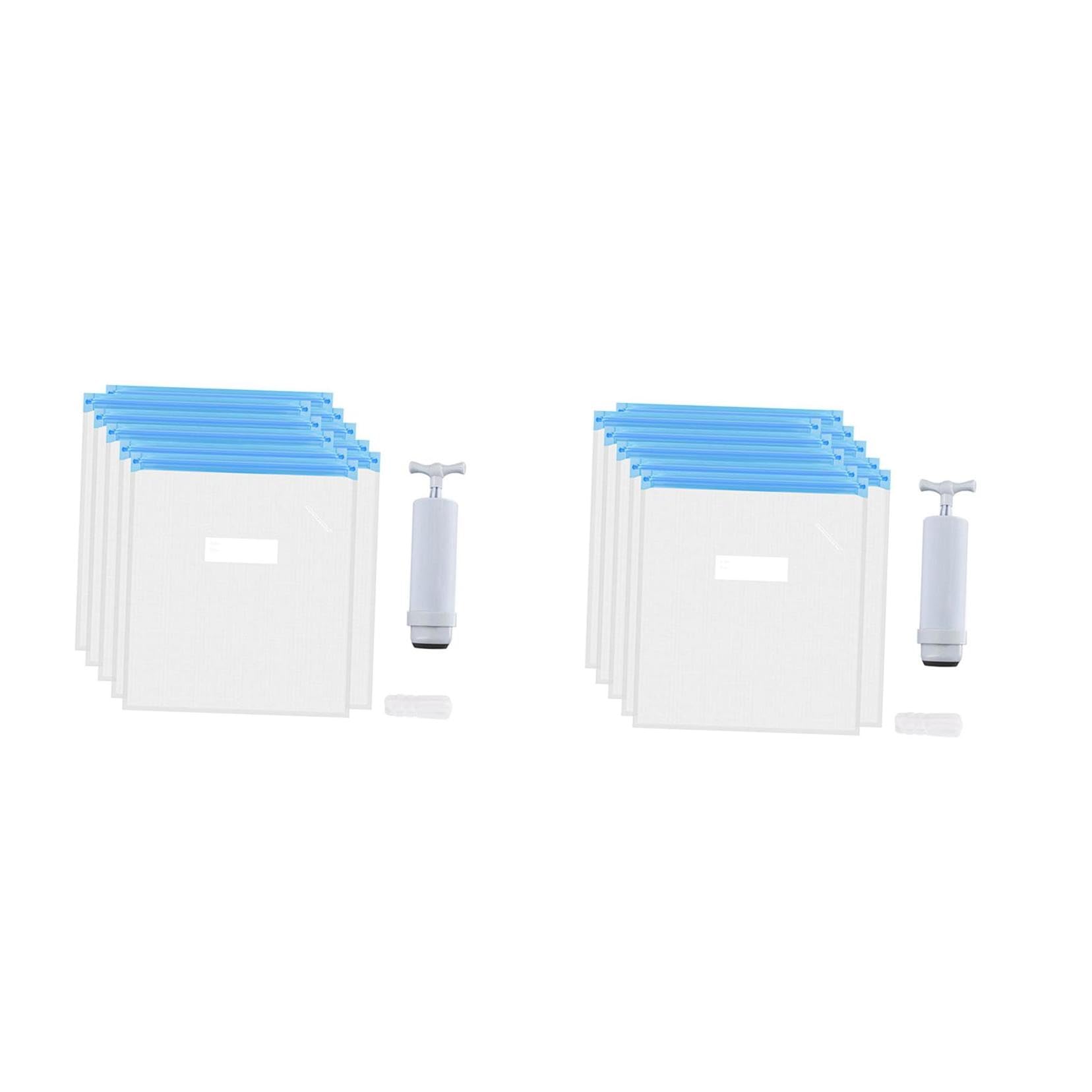 PRETYZOOM 2juegos Bolsas De Compresión Al Vacío Reutilizables Para Almacenamiento De Ropa y Consumibles Incluye Bomba Manual y Clips De Sellado Para Viajes y Organización Del Hogar
