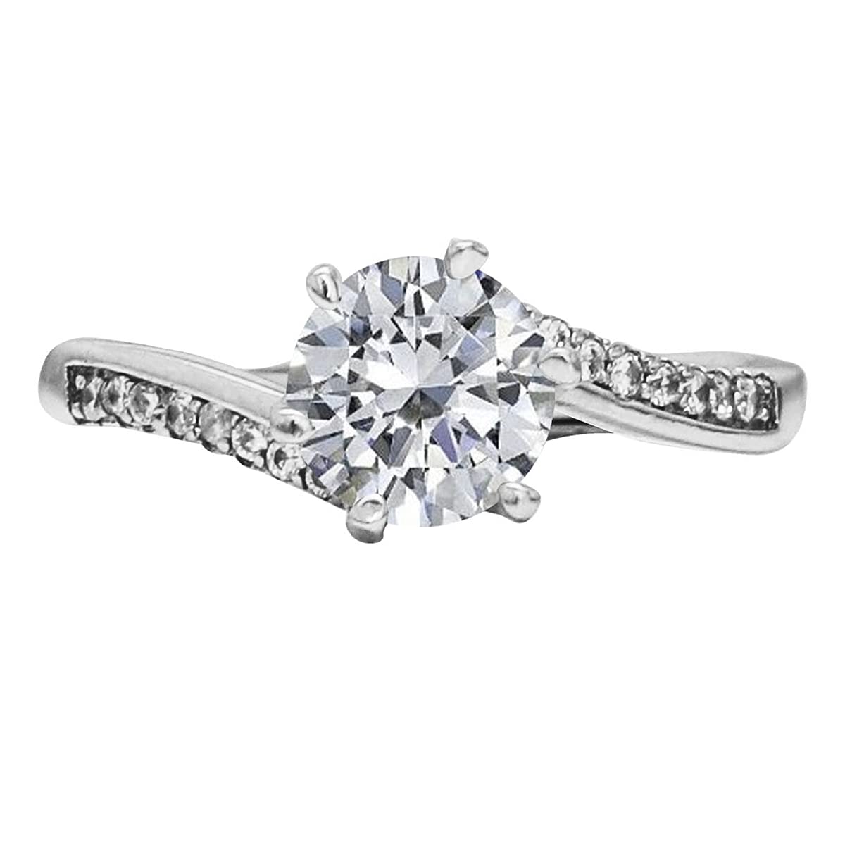 925 Silver Zircon Twist Ring, Adjustable | Gifts for Girlfriend, Gifts for Women and Girls | With Certificate of Authenticity and 925 Stamp | 6 Month Warranty*