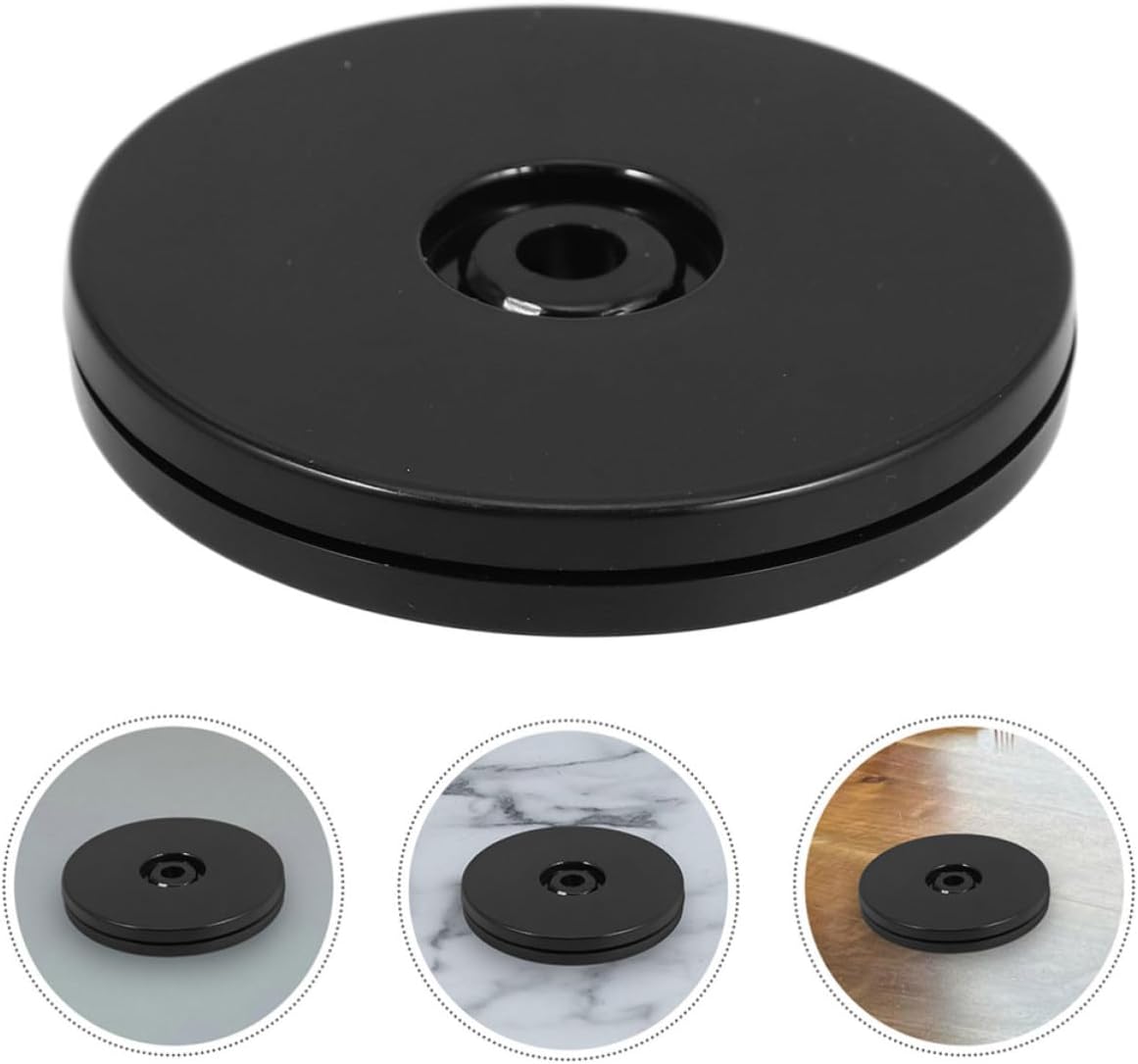 Black Round Table Bearing Turntable Base for Restaurant Dining Tables and Serving Trays, Stable Plastic Heavy Duty Rotating Stand with Easy Maintenance, 360 Degree Swivel Display