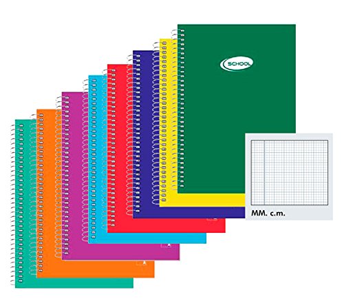 Pacsa 16431 - Bloc 60 g, tamaño 1/4, 80 hojas milimetradas, 1 unidad, colores surtidos