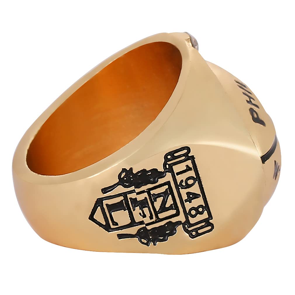 RyDdpz GIFT SET COMMEMORATIVE RINGS FOR PH 1948 TIME RUGBY CHAMPIONSHIPS, RING WITH 1-HOLE WOODEN DISPLAY BOX PACKAGING, HOLIDAY GIFT FOR BASEBALL FANS