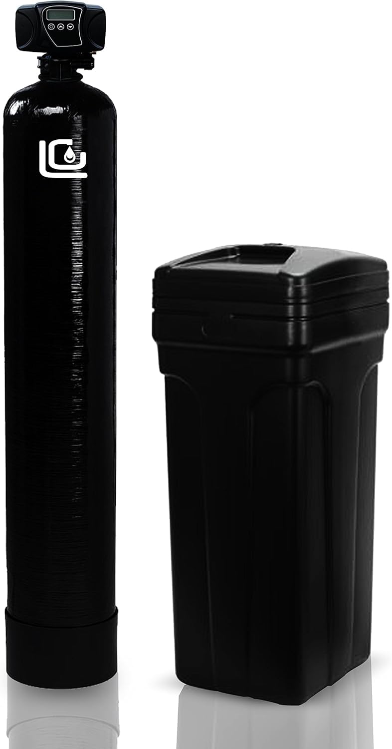 LiquaGen Iron Pro Water Softener & Whole House Filtration System | 98,000 Grain | Removes Iron, Sulfur, Hard Water | KDF 85 MediaGuard | 3 cu ft | Well Water & Home Use