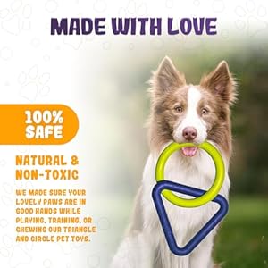 Interactive durable dog chew toys for aggressive small medium large breed chewers indestructible rubber scented chewing triangle ring pull dog toys for teething training or boredom   cucciolini doodles