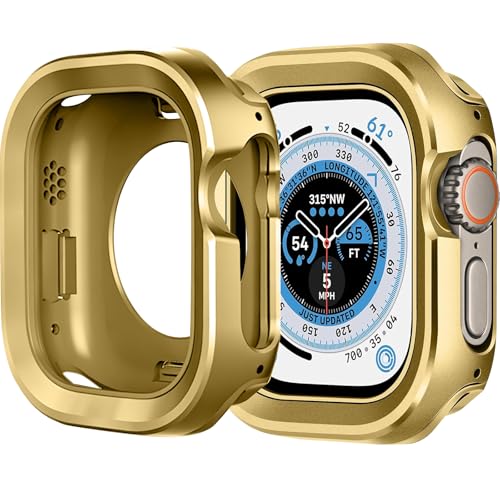 Coque Apple Watch Ultra 49mm antichoc en alu titane doré robuste