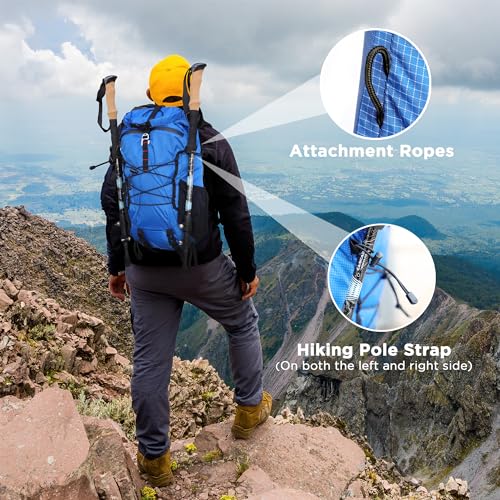 Mochila de senderismo ultraliviana 25L para hombre y mujer azul miniatura 5