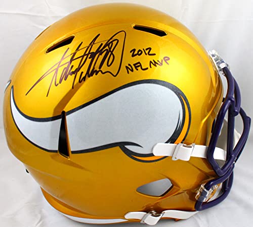 Adrian Peterson Autographed Vikings F/S Flash Speed Helmet w/NFL MVP-Beckett W Hologram Black