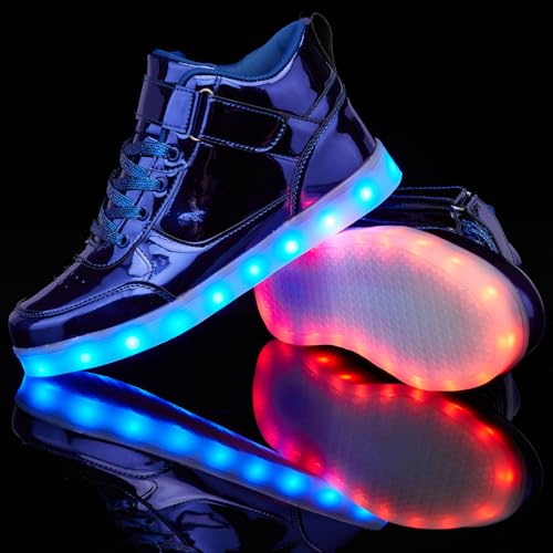 Image of SANYES LED Light Up Shoes for Men Women, USB Rechargeable High Top Glowing Sneakers, Luminous Dancing Shoes