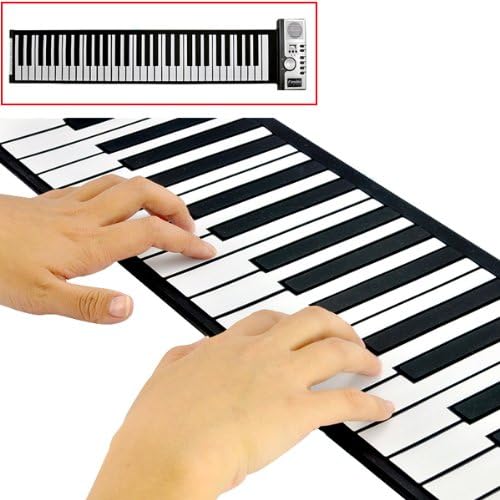 Electronic Piano 61 keys Flexible Roll Up Keyboard and Synthesizer