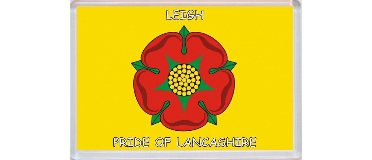 Baked Bean Store Leigh - Pride Of Lancashire County Flag - Jumbo Fridge Magnet