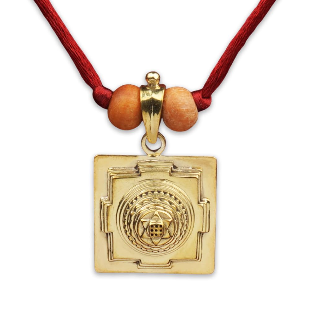 rudra centre Kuber 3D Yantra Brass Pendant-picture-1
