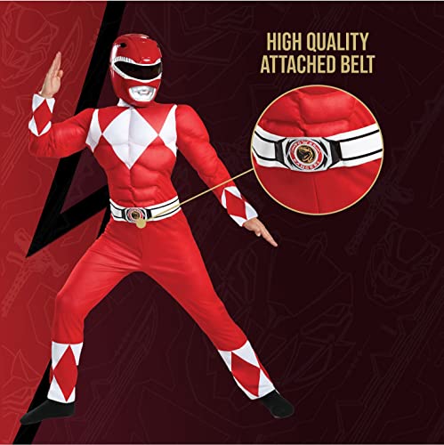 Red Ranger Muscle Costume, Official Power Rangers Costume with Mask4