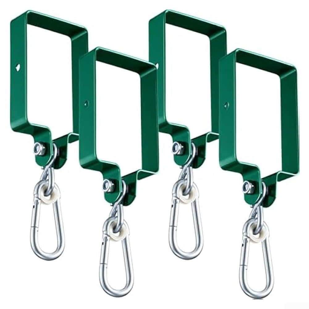 ZYWUOY Metal Swing Set Accessories, 5.78 X 3.8 In, Versatile Swing Brackets, With Hooks, For Connecting To 4" X 6" Beam Wooden Sets(4pcs)