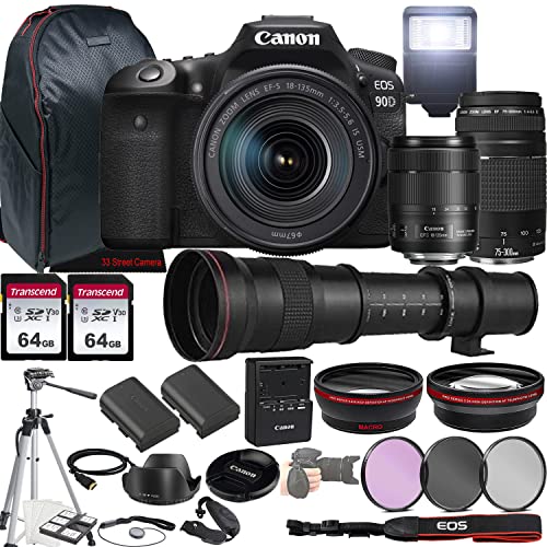 Cámara digital Canon EOS 90D DSLR con lentes y accesorios miniatura 1