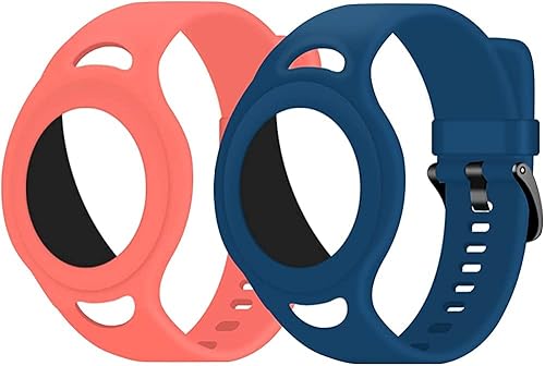 Coholl Pulsera AirTag para niños (paquete de 2), correa de reloj AirTag para niños, pulsera de silicona suave para niños, soporte ligero para