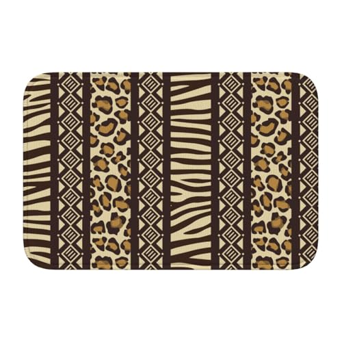 玄関マット 豹柄 ヒョウ柄 アフリカ風 バスマット 室内 屋外 足拭きマット カーペット おしゃれ 北欧 滑り止め付き 洗える ベットルーム 浴室 台所 寝室 業務用 家庭用 40×60cm