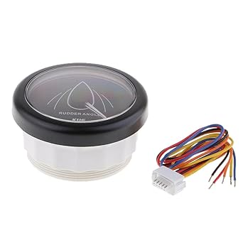 MERISHOPP 52mm 2 Rudder Angle Gauge 0-190ohm Waterproof Black Dial for Boat Marine