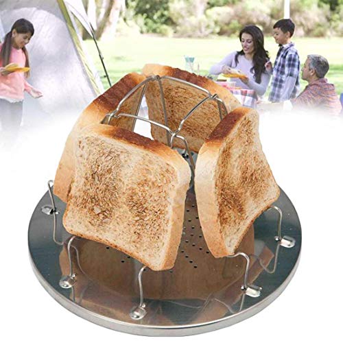 Toastgestell, tragbares Mehrzweck-Klapp-Toastergestell aus rostfreiem Stahl für Outdoor-Camping Familienpicknick-Gasherd