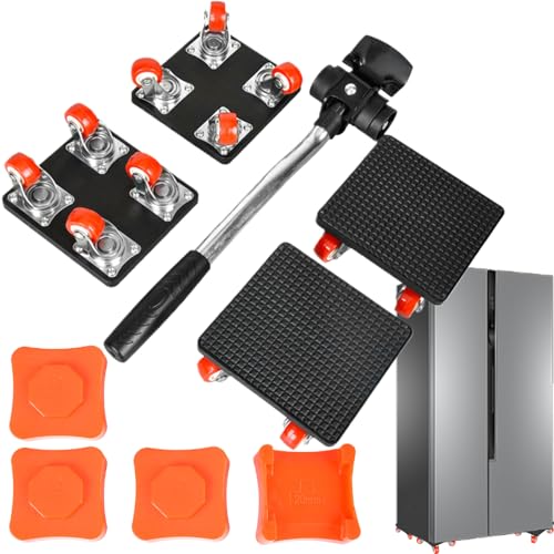 Furniture Lifter Tool, Heavy Duty 360° Rotatable Moving Sliders with 4 Wheels, Anti-Slip Material Mover Kit for Lifting and Shifting Piano, Couch, Sofa, Bed, Cabinet, Warehouse Use