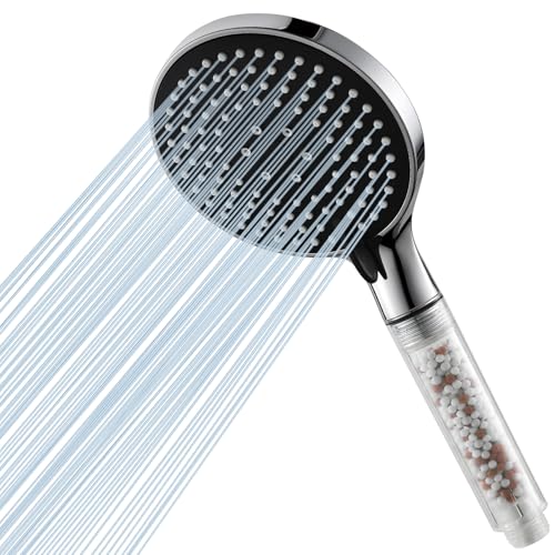 Ibergrif Alcachofa de Ducha con Filtro, Panel 125mm, 3 Modos de Pulverización, Reduce Cal y Cloro, Alta Presión, Ahorro de Agua, M20226