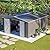 YOPTO 12x14FT Outdoor Storage Shed Metal Shed W/Floor Frame,Garden Tool House W/ 4 Air Vents,Lockable Double Doors & Sloped Roof,for Patio,Lawn,Backyard,Light Gray
