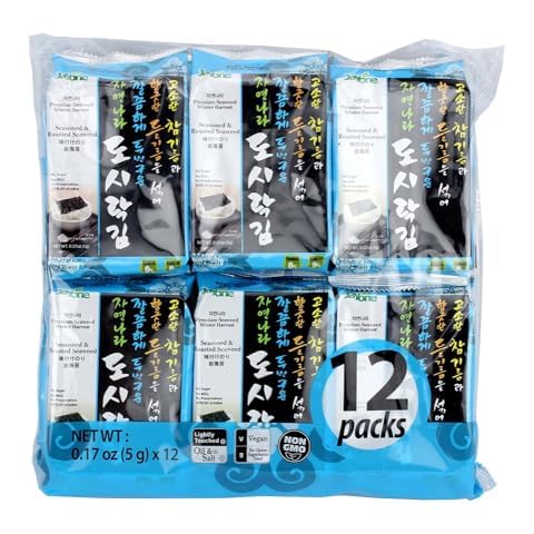 Jayone Roasted and Lightly Salted Seaweed, 0.17 Ounce (Pack of 12) Cover
