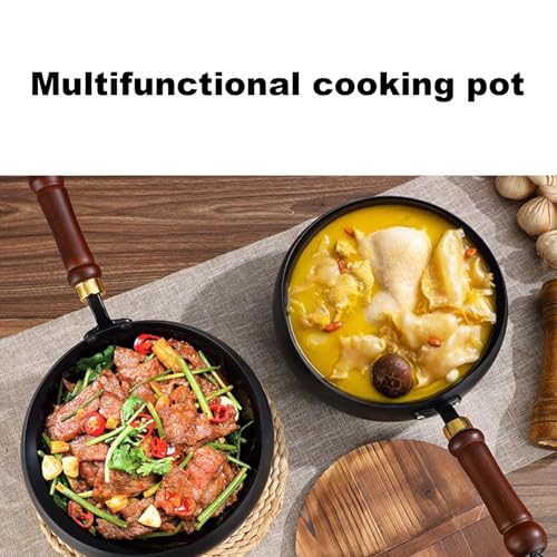 Wok de hierro forjado 9.45 in con tapa de vidrio miniatura 6