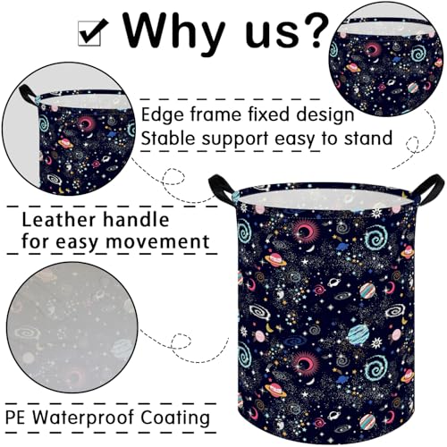 Image of Moon Laundry hamper,Kids Laundry Basket,Baby Nursery Hamper,Waterproof foldable laundry basket for boys and girls,toy storage box,Kid Room Decor(Moon)