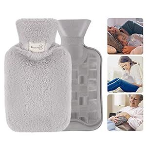 GoodGoodday Warmwaterzak, warmwaterflessenhoes 1 liter warmwaterzak met nieuwe pluche super zachte hoes premium…