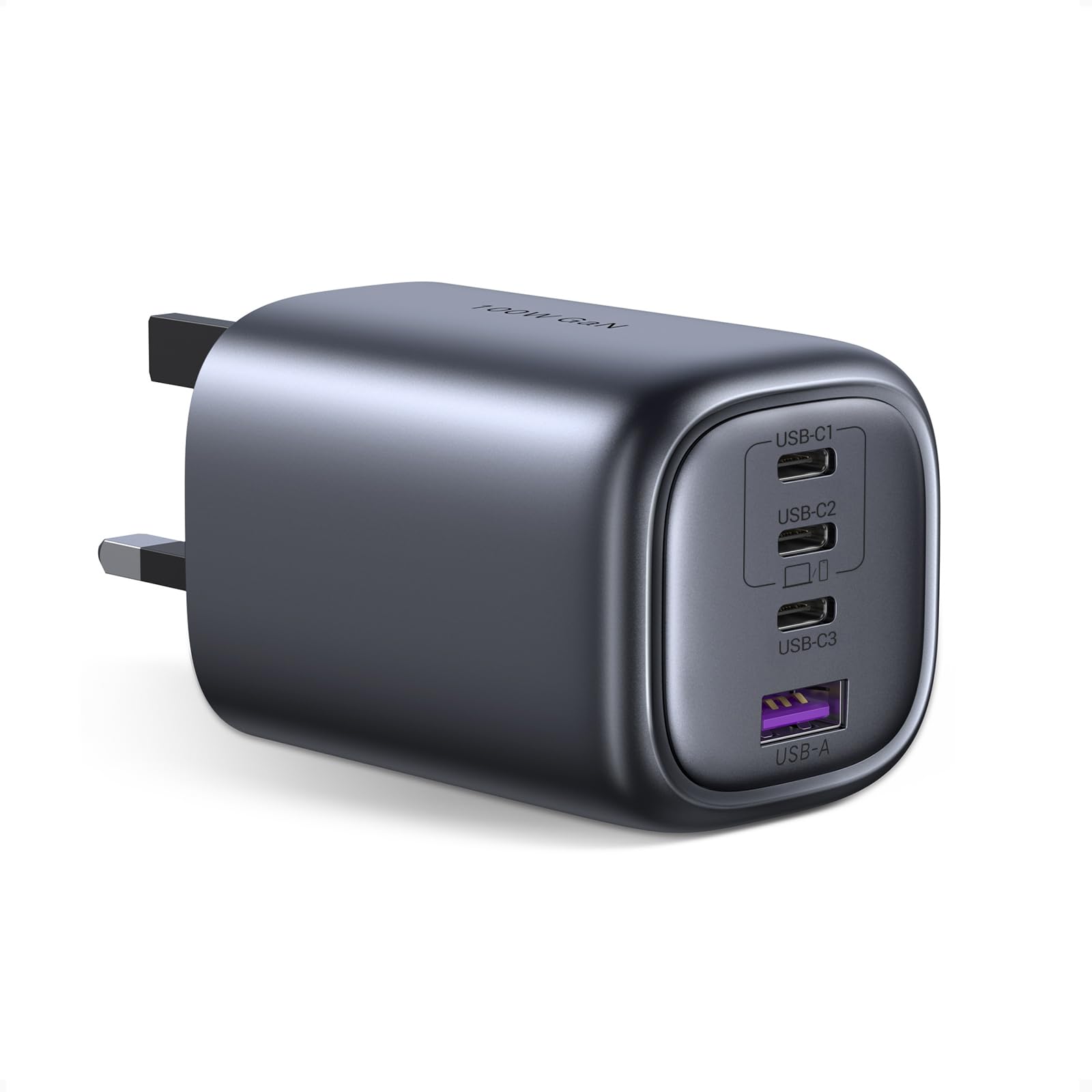 UGREEN Nexode 100W USB C Charger Plug 4-Port GaN Type C Fast Wall Power Adapter also Supports 65W 30W for MacBook Pro/Air, iPad Mini, iPhone 16 Pro Max/15/14/13, Galaxy S25 Ultra/S24, Pixel 9 Pro
