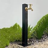 Generisch Vertikaler Gartenbrunnen für den Außenbereich – Dekorativer Wasserspender für die Bewässerung von Innenhöfen und die Pflanzenpflege – Schwarz, 5,5 x 5,5 Zoll