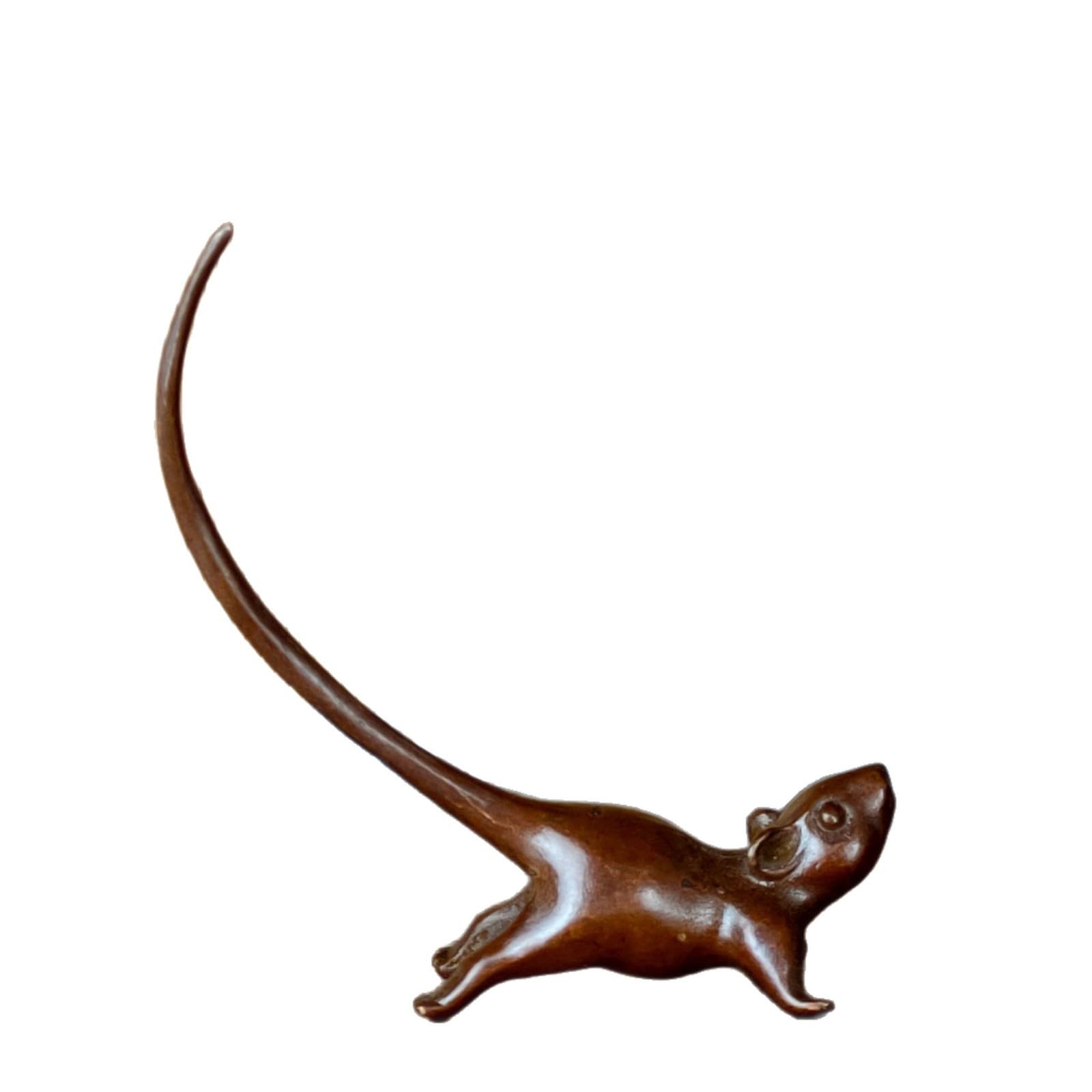 Huolimxun Antique Old Solid Long Tail Rat Ornament