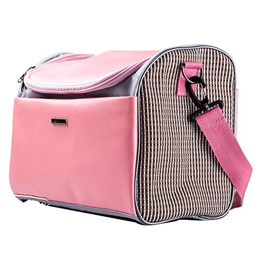 L&XY Mochila para Mascotas Airline Approved Pet Carriers Solo Hombro Respirable Portable Dog Bag Cat Jaula Rosa,L