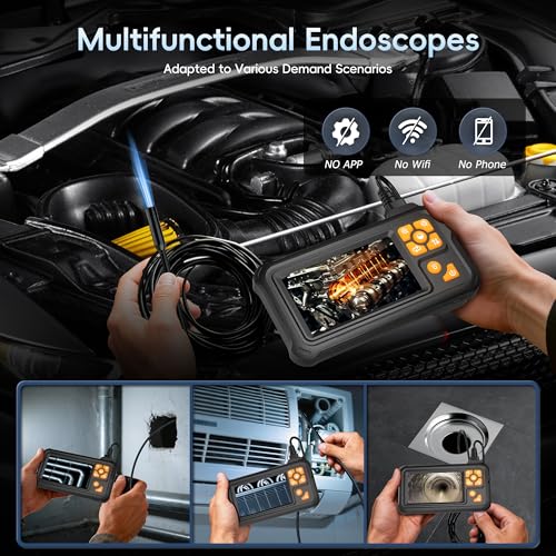 Image of 32.8FT Endoscope Camera with Light, 1080P HD Borescope Inspection Camera with 8 LED Lights, IP67 Waterproof Sewer Tools Snake Camera with 4.3 inch IPS Screen, 32.8Feet Semi-Rigid Cable for Auto & Plumbing