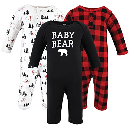 Image of Hudson Baby Unisex baby Cotton Coveralls, Buffalo Plaid Bear, 3-6 Months, Buffalo Plaid Bear, 3-6 Months US