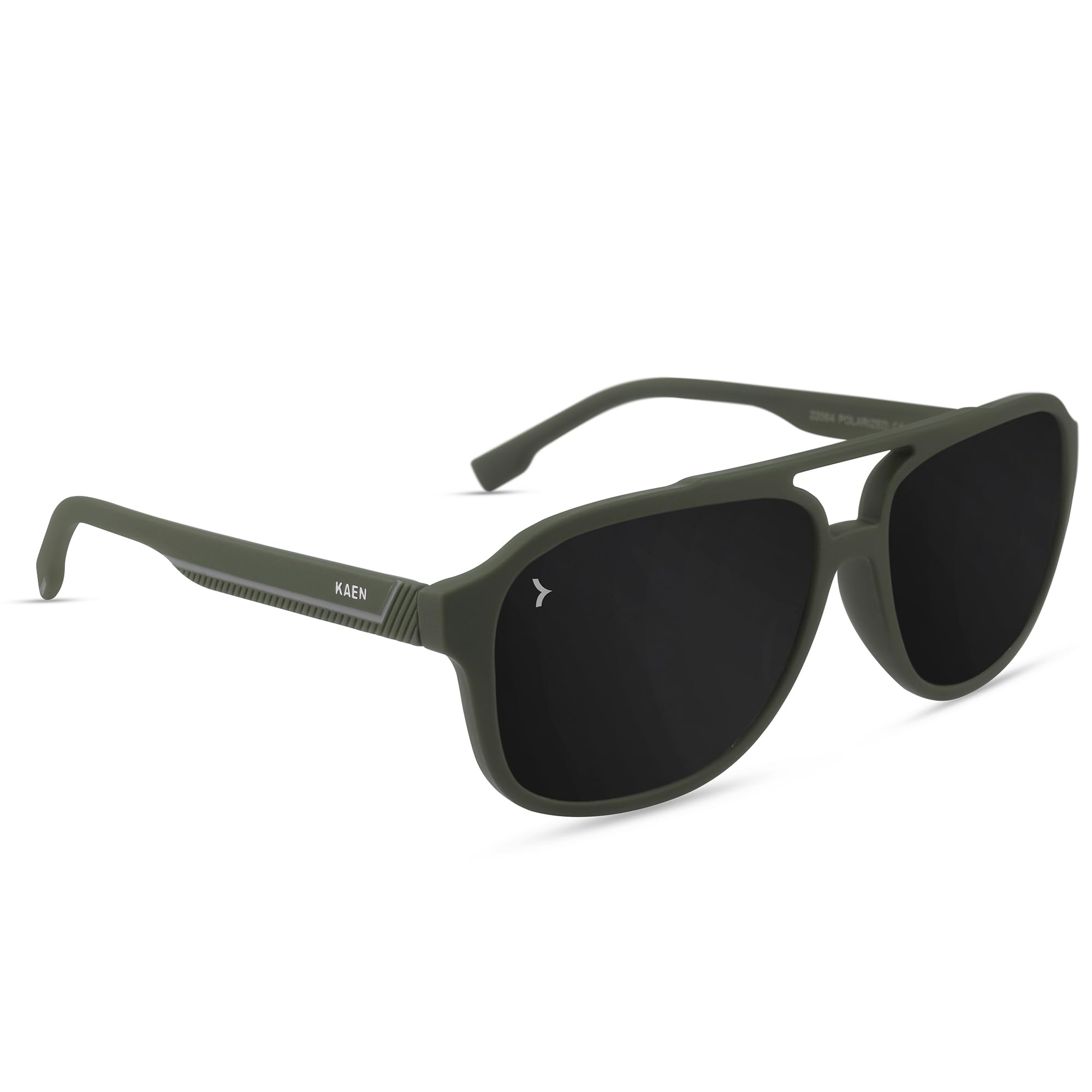 EyewearlabsKAEN | Polarized Full Rim Rectangular Branded Stylish Sunglasses For Men & Women | 100% UV Protection Shades | Cricket Sports Cycling Driving | Black Lens | Medium