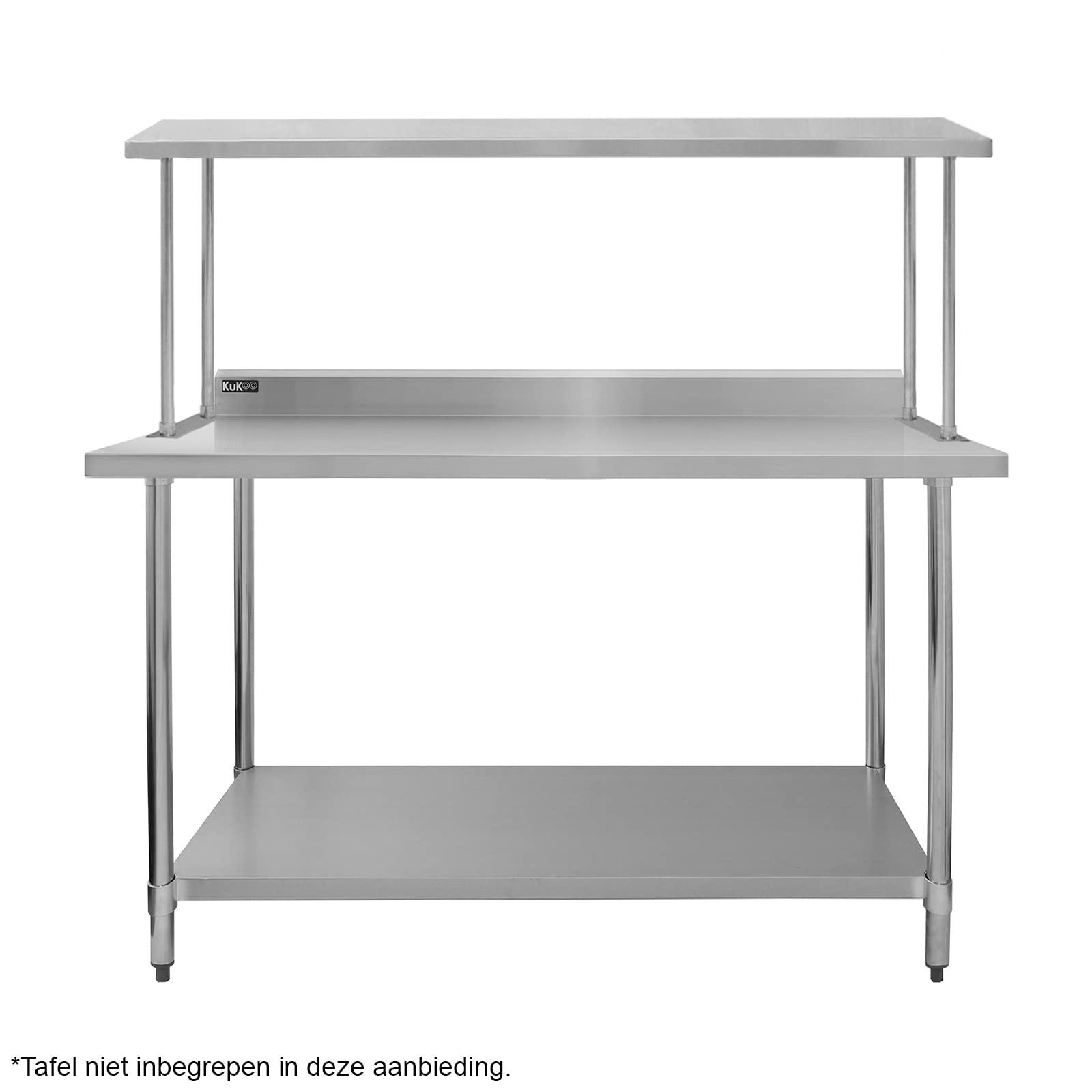 Sobremesa de Cocina Comercial de 304 Acero Inoxidable Estante de 1 Nivel Mesa de Catering Sólo para Preparación de Comida Industrial Capacidad 100kg por Estante 150x30x45cm Kit de Fijación Gratis