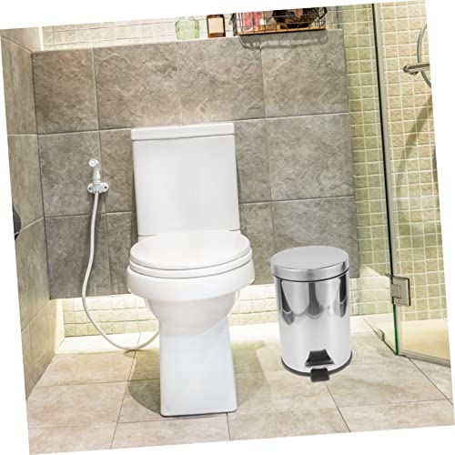 Cubeta de basura rectangular de acero inoxidable plateado miniatura 3