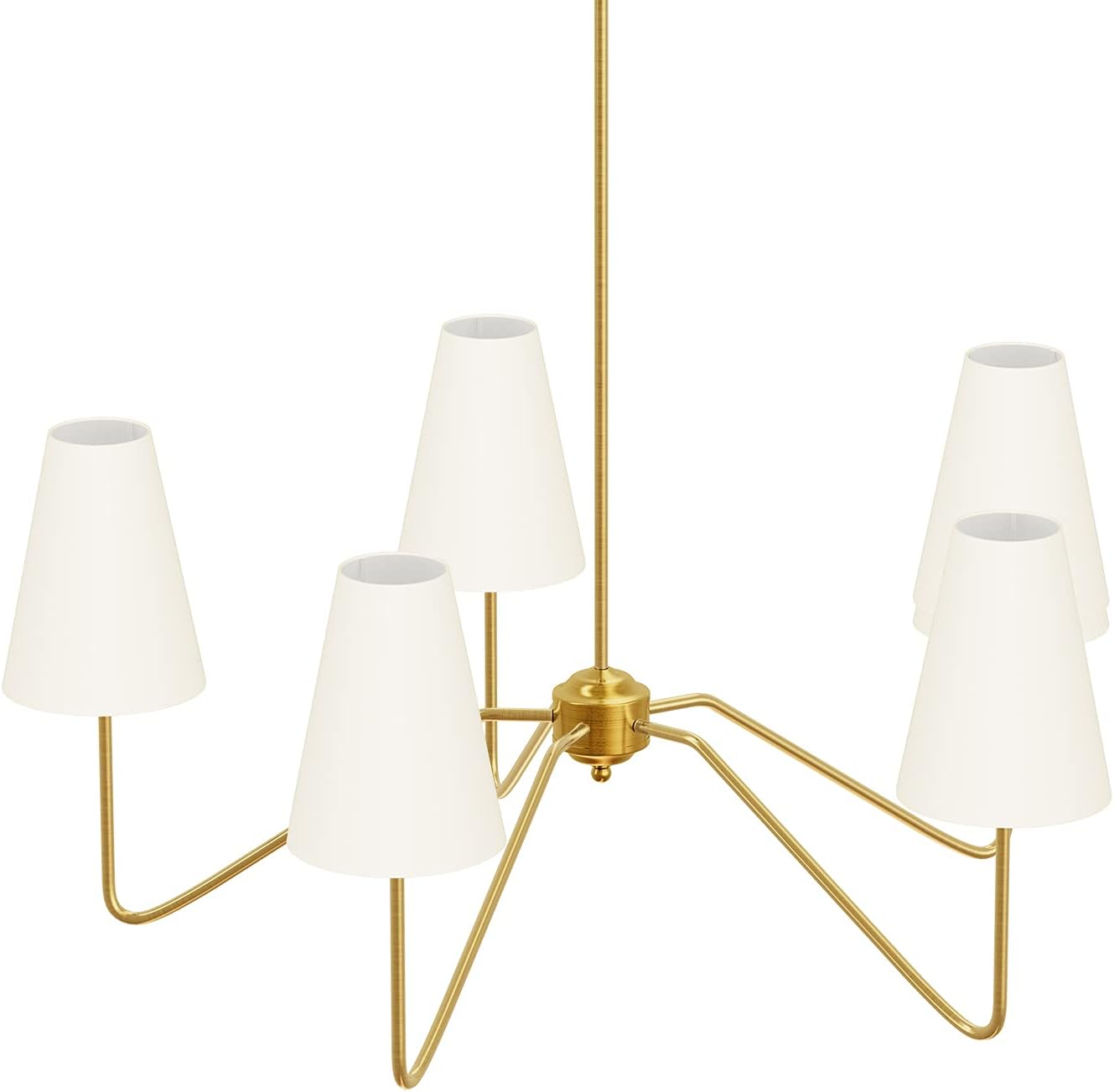 Best Cyber Monday 🔥 Electro bp;30Dia 5-Arm Classic Chandeliers Polished Gold with White Linen Shades,200W Black Friday - 50% OFF Electro bp;30Dia 5-Arm Classic Chandeliers Polished Gold with White Linen Shades,200W